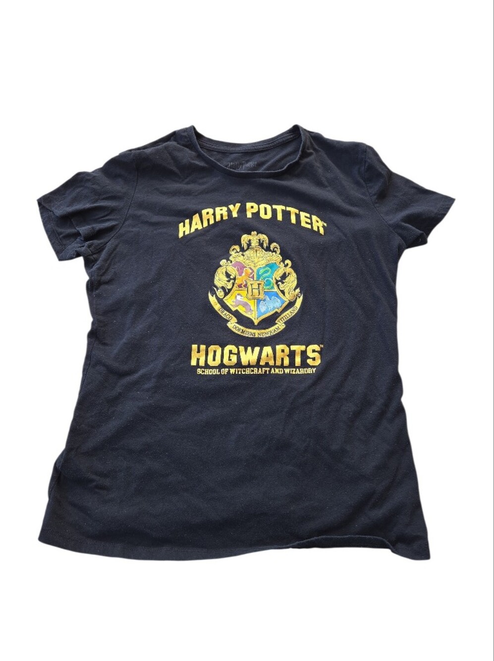 Harry Potter Hogwarts Crest Graphic T-Shirt Black XL